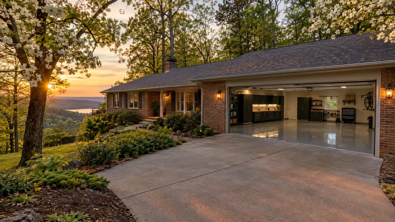 A finished garage on a home in Bellevue, TN