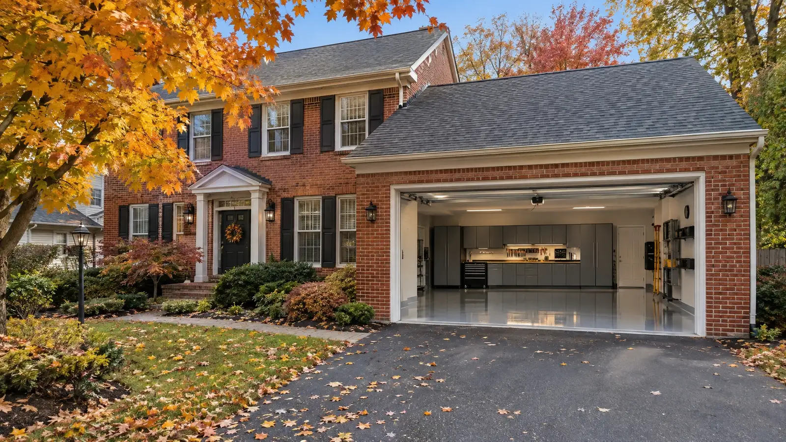 A finished garage on a home in Columbus, OH