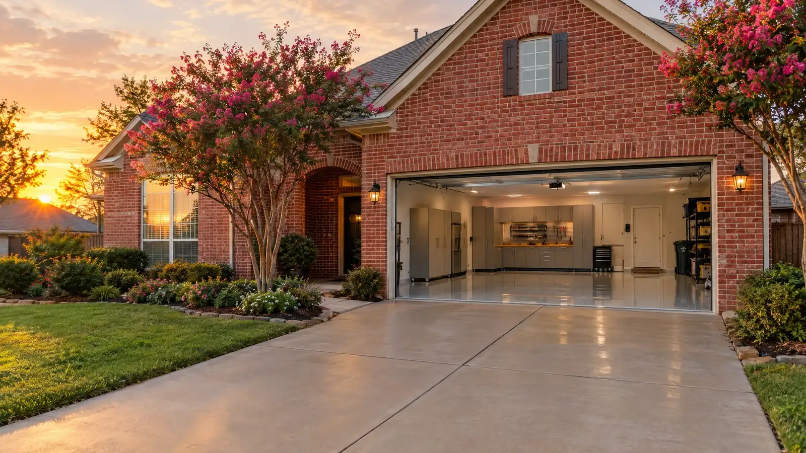 A finished garage on a home in Irving, TX