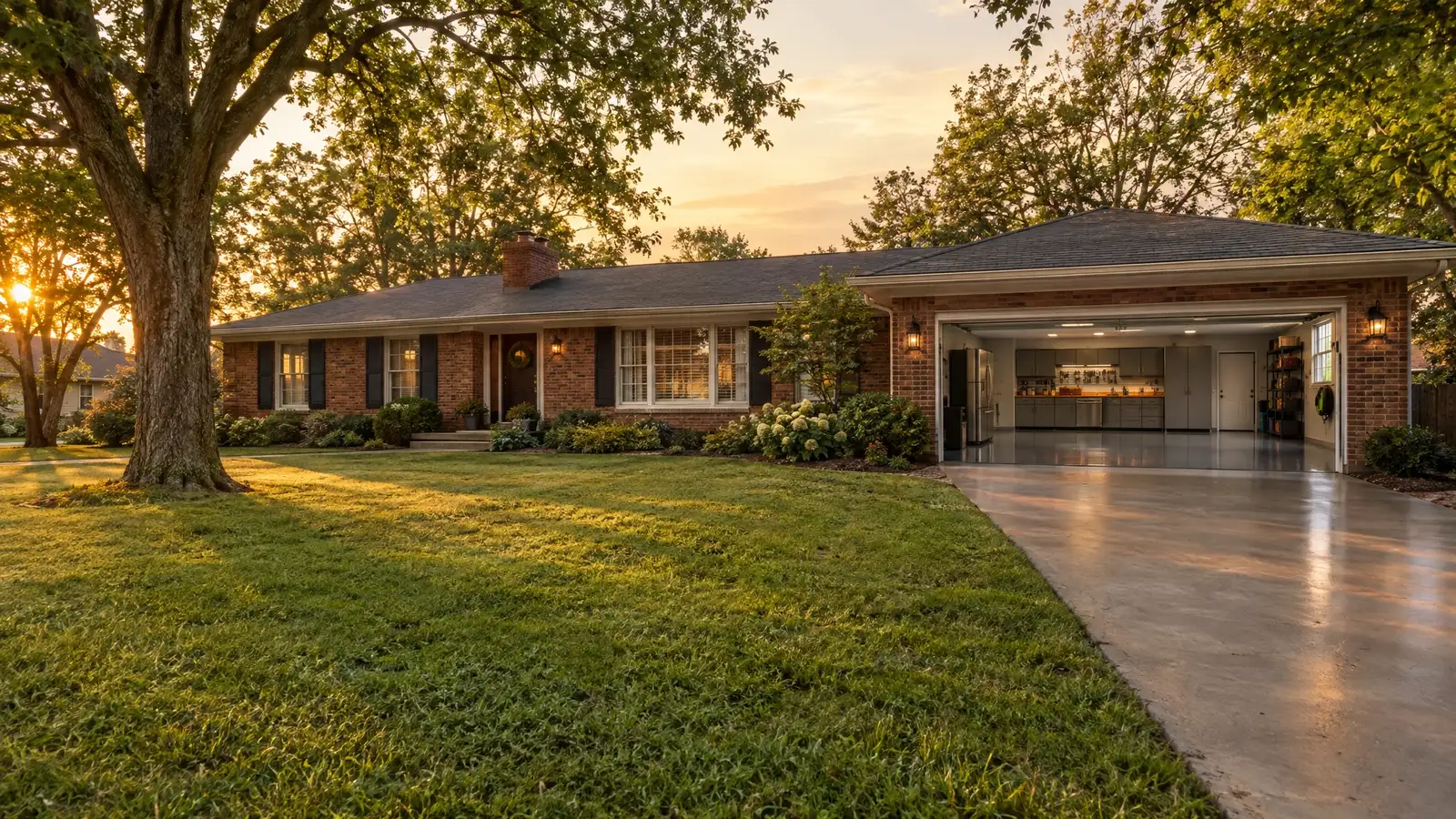 A finished garage on a home in Madison, TN