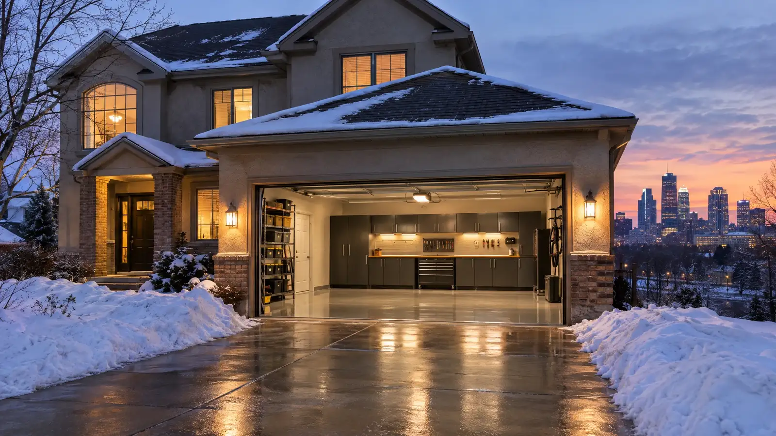 A finished garage on a home in Minneapolis, MN
