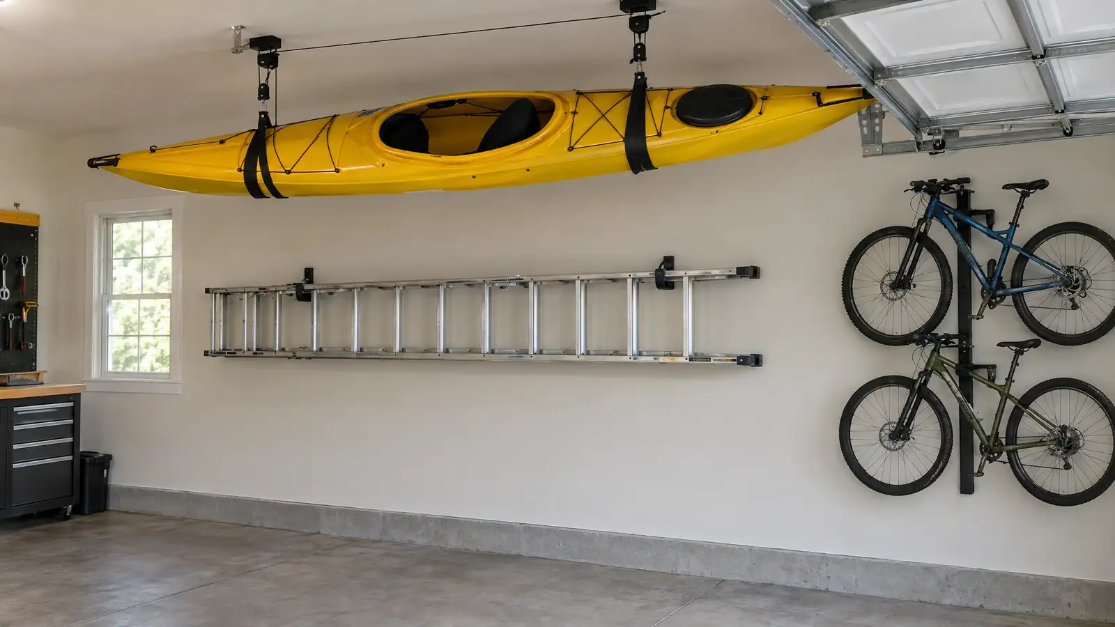 How to Store Bikes, Kayaks and Ladders in a Garage