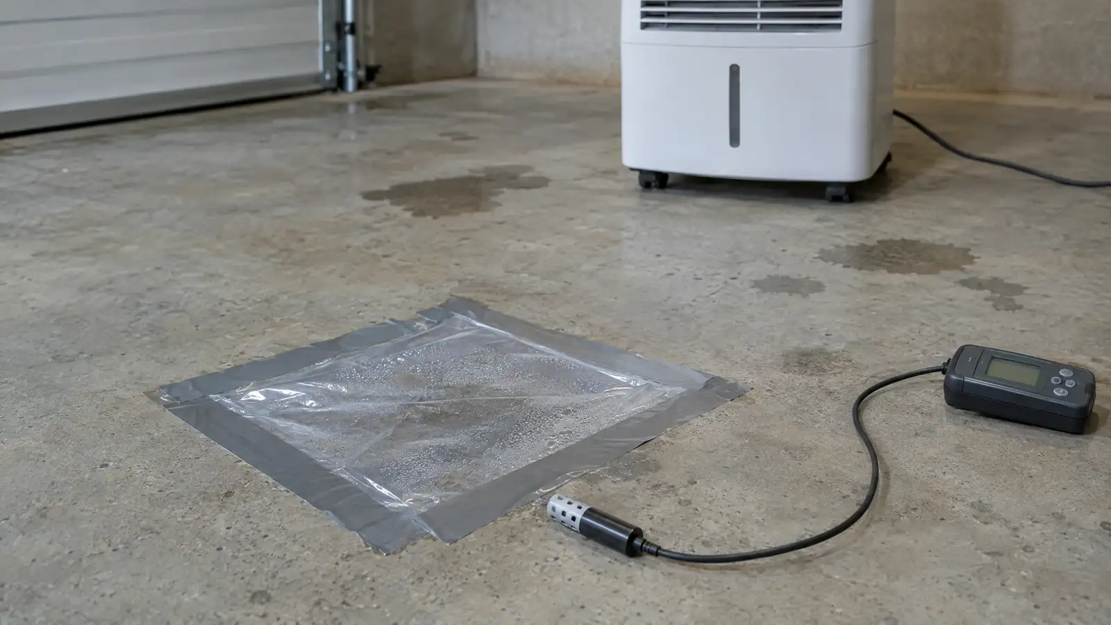 Garage Floor Moisture Testing and Concrete Sealing