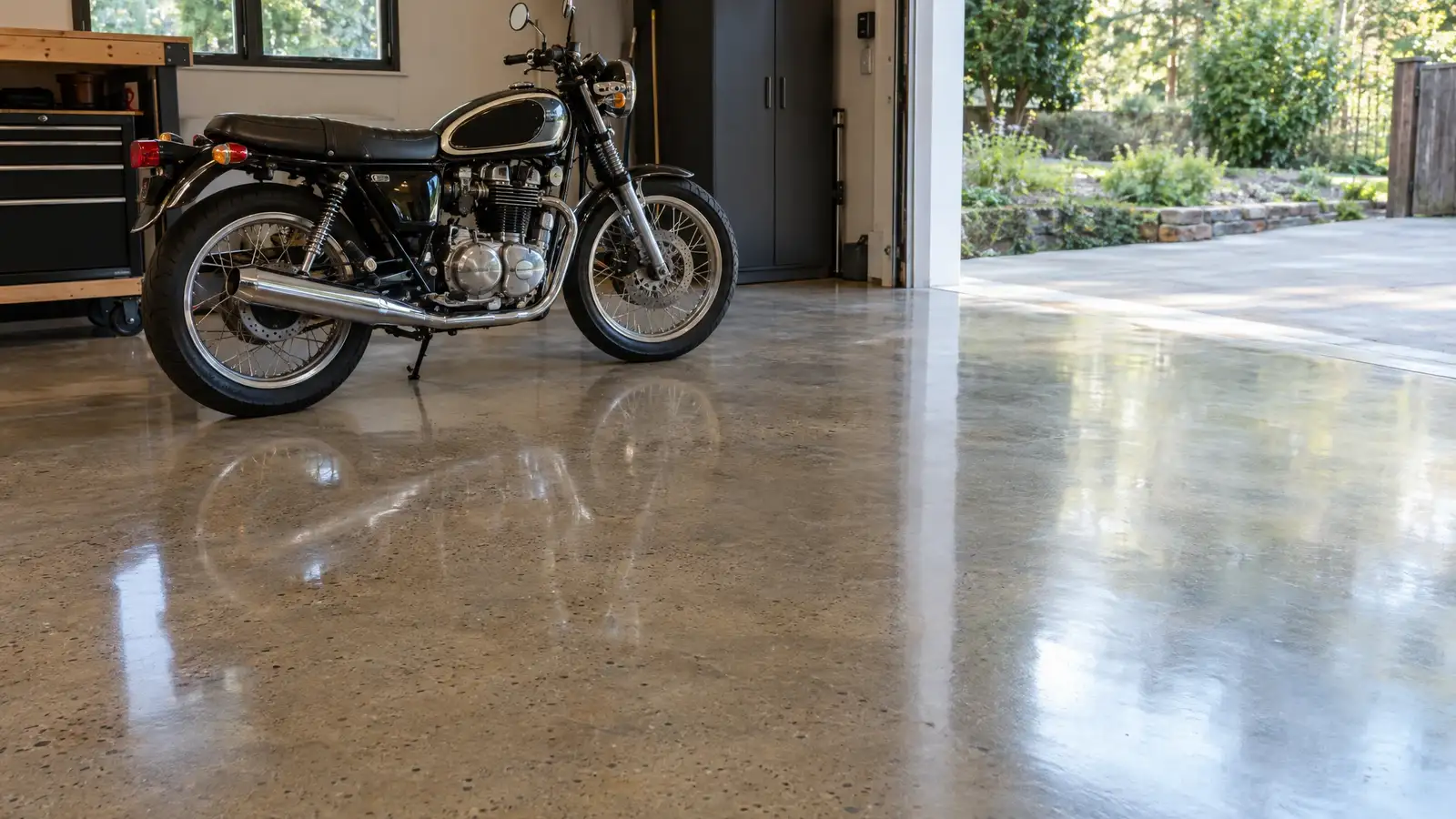 Polished and Sealed Garage Concrete