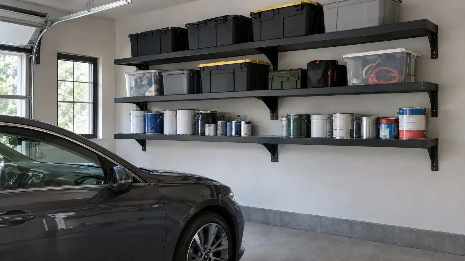 Wall-Mounted Garage Shelving
